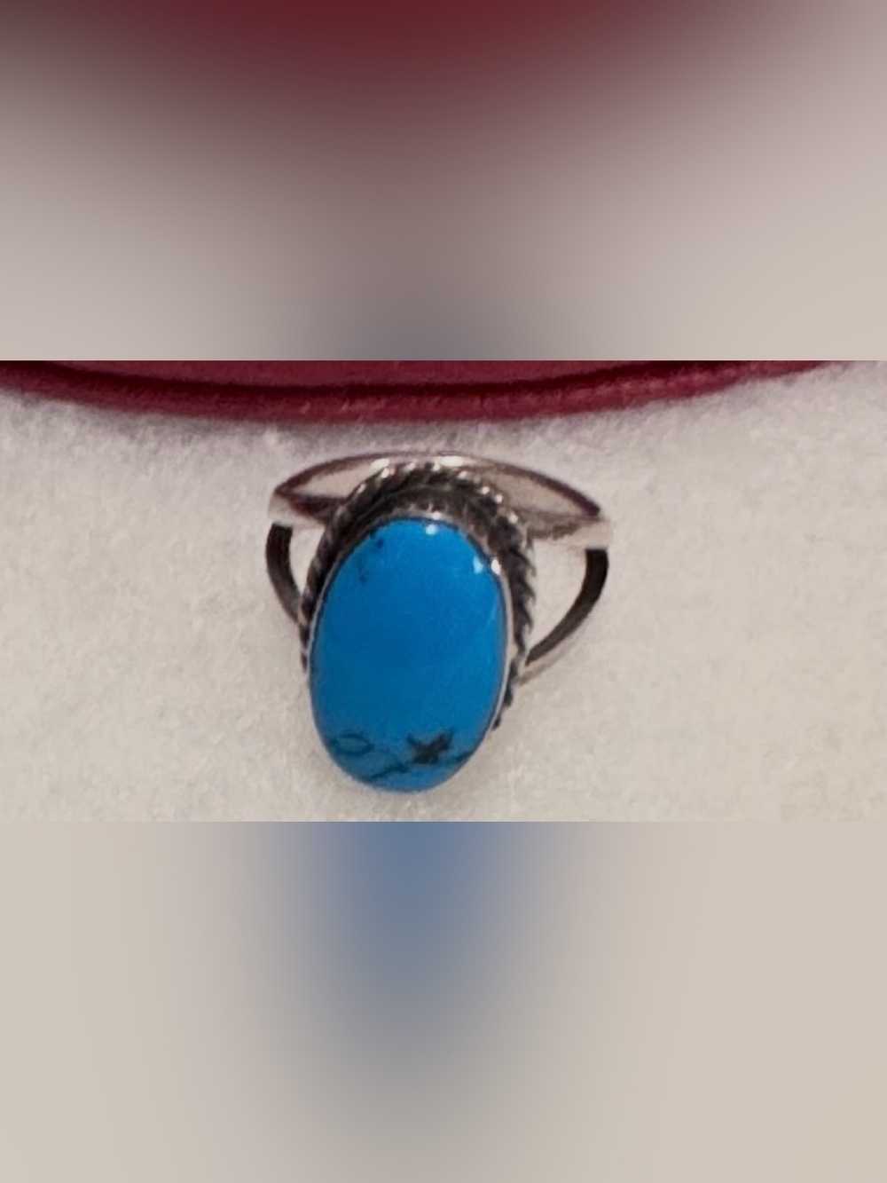 Sterling Silver Turquoise Ring SZ 6 Oval, Navajo Native American